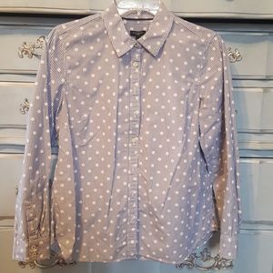 Talbots polka dot button up shirt